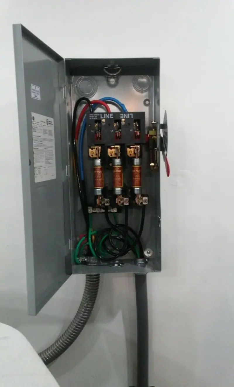 Three-phase disconnect switch installed for Electrical Wiring & Rewiring in Ellery